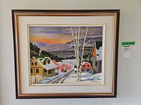 Full view of framed painting on wall