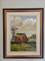 Full view of framed painting showing entire artwork and frame