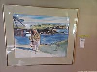 Full view of framed signed print showing Jack Nicklaus scene