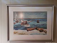 Front view of framed watercolor showing entire artwork and frame