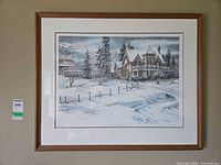 Full view of framed limited edition print on wall