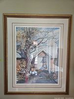 Frontal view of framed print