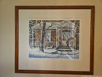 Framed print on wall showing full view