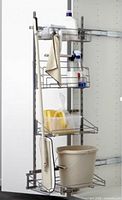 Stock image showing fully assembled UTRUSTA pull-out pantry with wire baskets