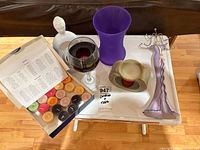 Group shot showing all items on tray table