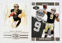 Fronts of both Drew Brees football cards