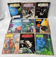 All nine Analog magazines laid out in three-by-three grid, full view of covers