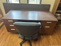 Desk and chair front view