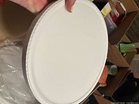 Top view of one LED ceiling light showing white diffuser