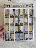 Front of sealed pack showing 48 decorative labels layout