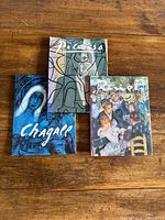 Front view of all three Art Discovery hardcovers: Chagall, Picasso, Renoir