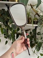 Front view of Birks silver-plated vanity mirror