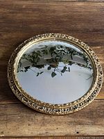 full view of round convex mirror showing entire frame
