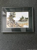 Full view of framed watercolour landscape