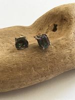 front view of both mystic topaz stud earrings