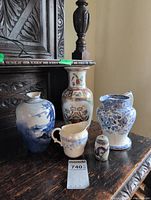 Group shot of all five items showing relative sizes and designs