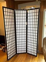 Full view of the three-panel divider standing open