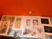 All artworks laid out showing quantity and variety