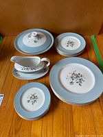 Grouped view of all dinnerware pieces