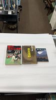 Front view of three Japanese books side by side