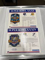 Both Super Bowl XXXII and XXXIV patches on roster cards