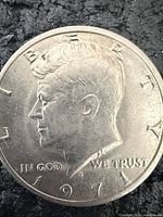 Obverse showing JFK profile, date 1971, mint mark D, legends