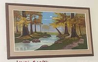 full view of framed landscape painting