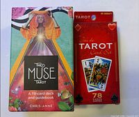 Front view of both tarot deck boxes