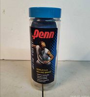 Front view of sealed Penn Ultra-Blue tennis ball can