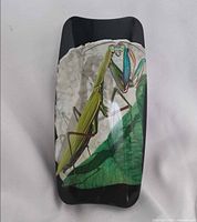front of package showing praying mantis graphic