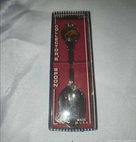 Spoon in retail box front view showing Made in USA mark