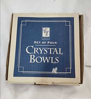 Retail box front showing Set of Four Crystal Bowls label