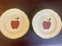 Top view showing both apple motif plates