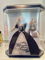 Front of boxed Millennium Princess Barbie showing doll and ornament