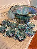 Punch bowl with eight matching cups