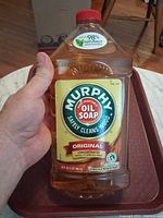 Front of Murphy Oil Soap bottle showing label and size