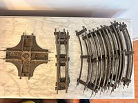 Overall view showing cross track, straight tracks, curved tracks