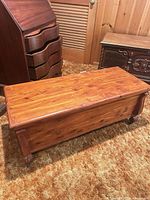 Closed cedar chest showing overall form and finish