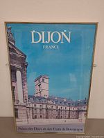 Full view of framed Dijon France travel poster