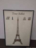 Full view of framed Eiffel Tower print