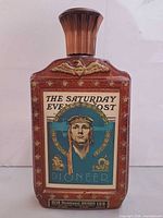 Front of Beam Bicentennial decanter showing label and eagle detail