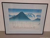 Full view of framed print showing artwork, mat and frame