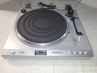 Top view of Scott PS89 turntable showing platter, controls, dust cover