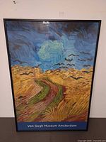 Full view of framed Wheatfield with Crows poster