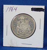 Reverse side showing 1964 date and Canadian coat of arms