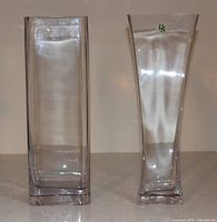 Front view of both vases showing shapes and size comparison