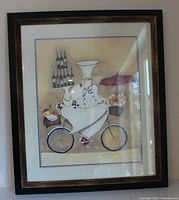 Front view of framed Wine Peddler print showing artwork, mat and frame