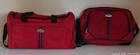 Front view of both red bags showing size and style