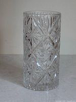 front view of entire vase showing cut pattern