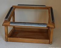 overall view of wooden frame showing gripper strips